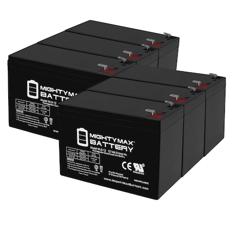 12V 9Ah SLA Replacement Battery For Yuasa NP9-12 - 6 Pack